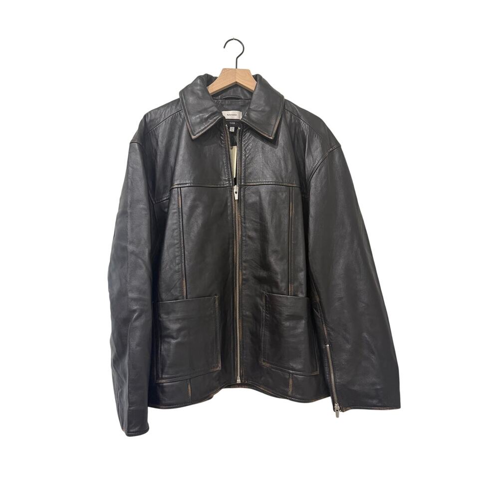 NEW Reformation Veda Bennett Leather Jacket - Picture 3 of 6